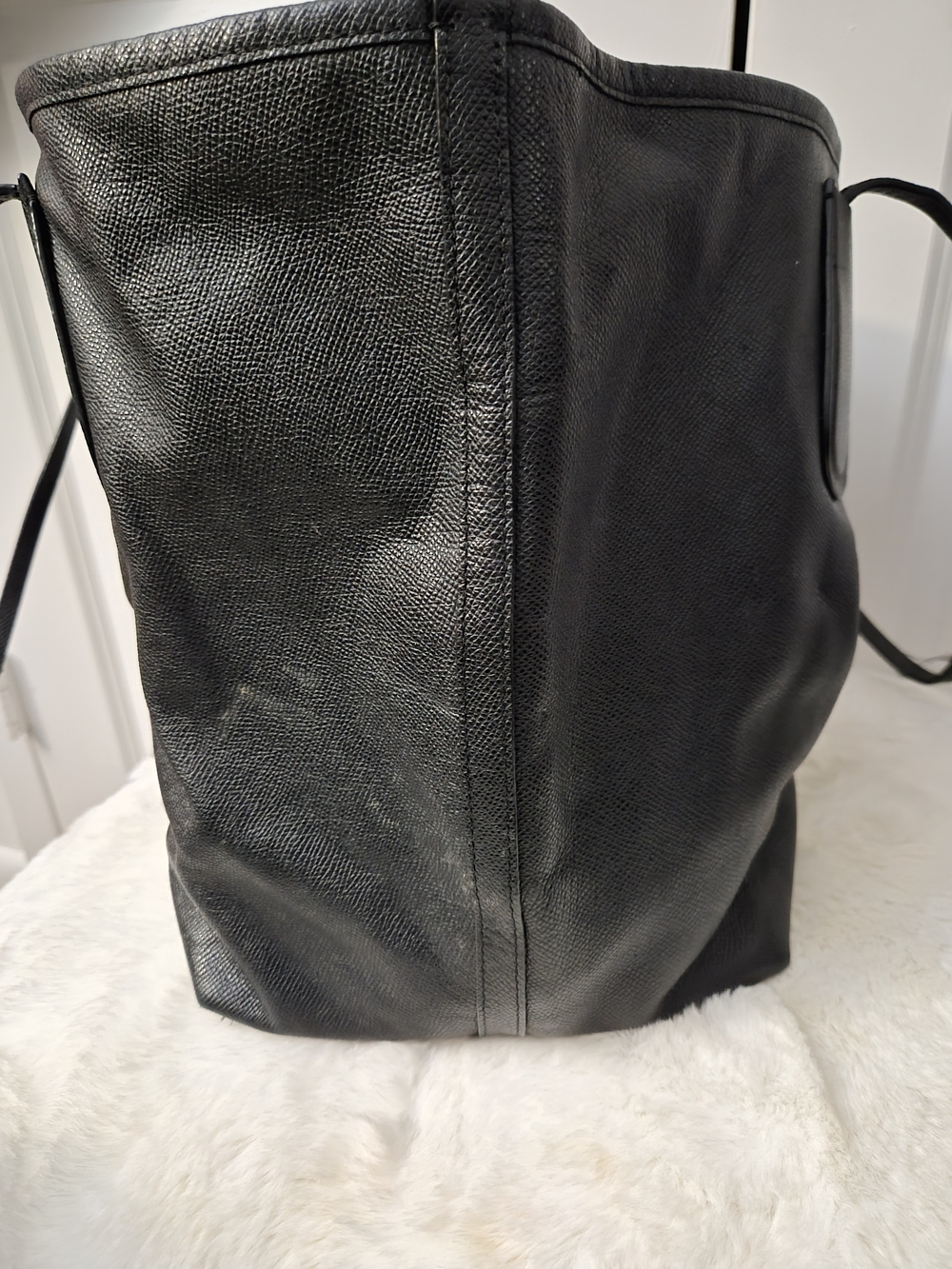 Coach Black Leather Tote Bag with Gold Logo - Picture 8 of 10